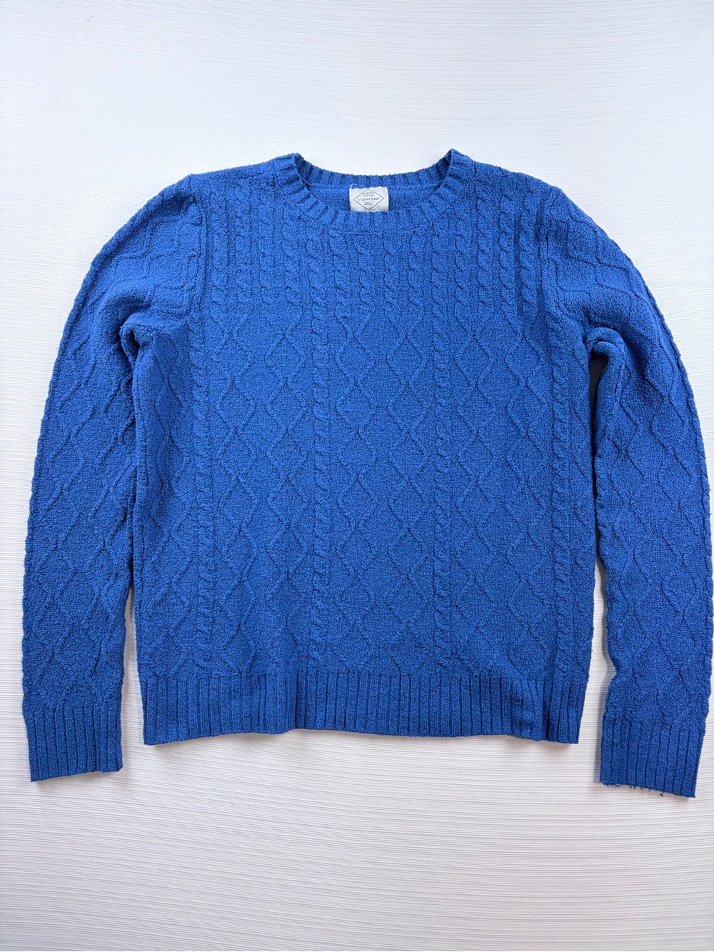 St. John's Bay Men's Cable Knit Crewneck Sweater - Royal Blue Size M